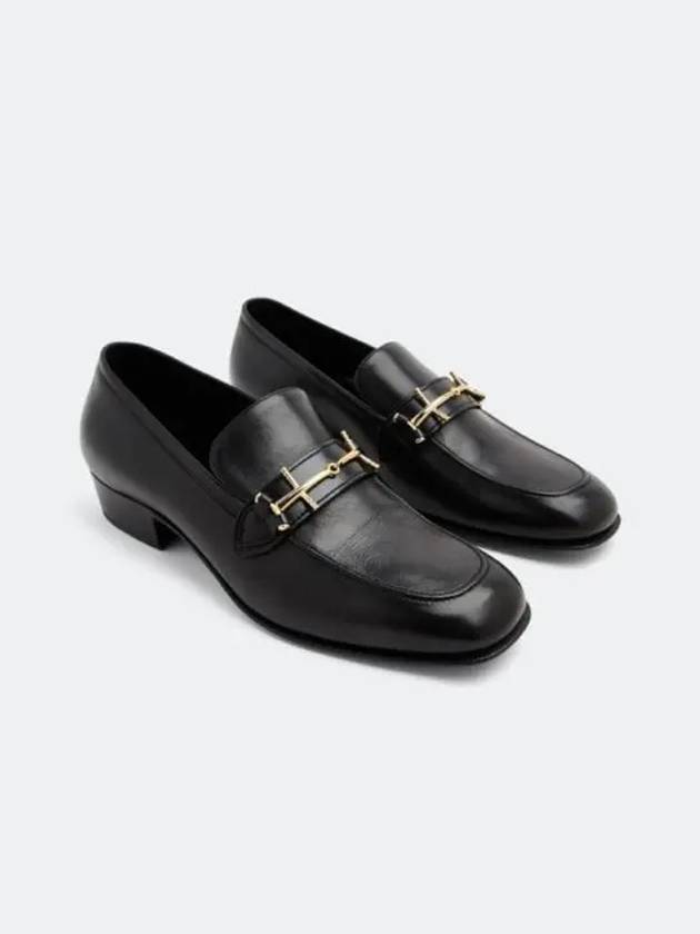 Solferino Leather Penny Loafer Black - SAINT LAURENT - BALAAN 2