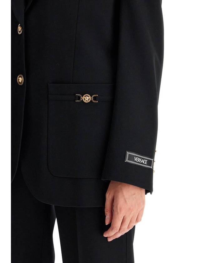 single-breasted wool stretch blazer - VERSACE - BALAAN 4