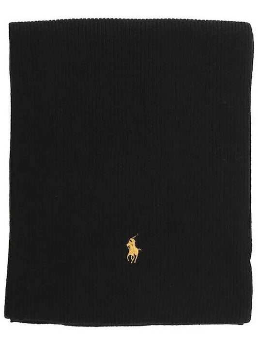 Yellow Pony Ribbed Muffler Black 710886136 008 - POLO RALPH LAUREN - BALAAN 2