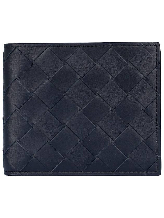 Intrecciato Leather Half Wallet Navy - BOTTEGA VENETA - BALAAN 2