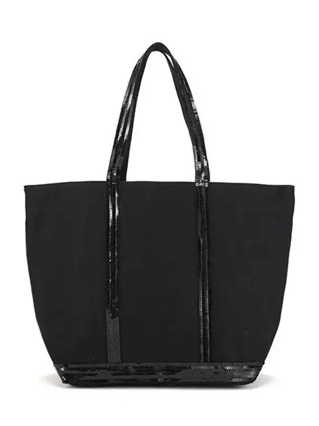 Cabas Moyen Sequin Tote Bag Black - VANESSA BRUNO - BALAAN 1