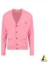 Embroidery Logo Fine Wool Cardigan Pink - VIVIENNE WESTWOOD - BALAAN 2