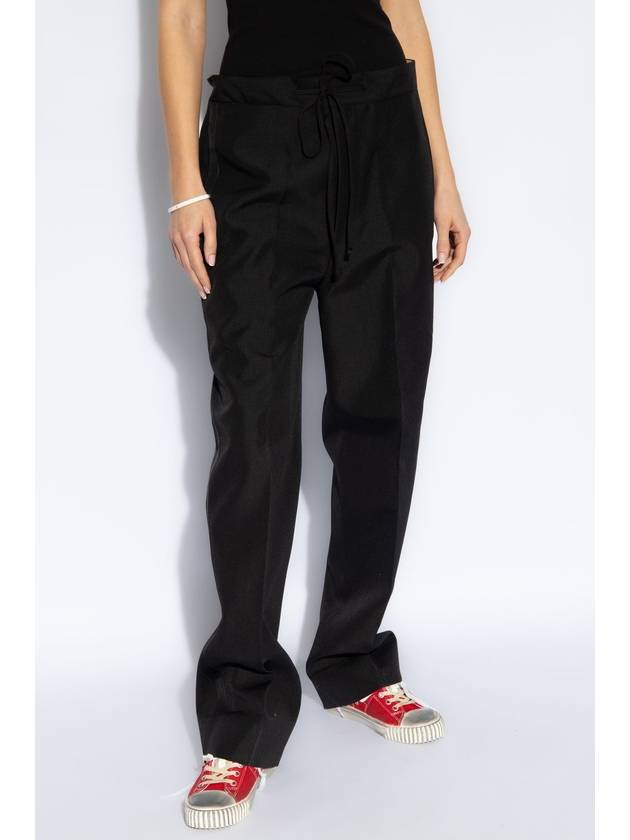 Signature Stitch Logo High Waist Wide Pants Black - MAISON MARGIELA - BALAAN 4