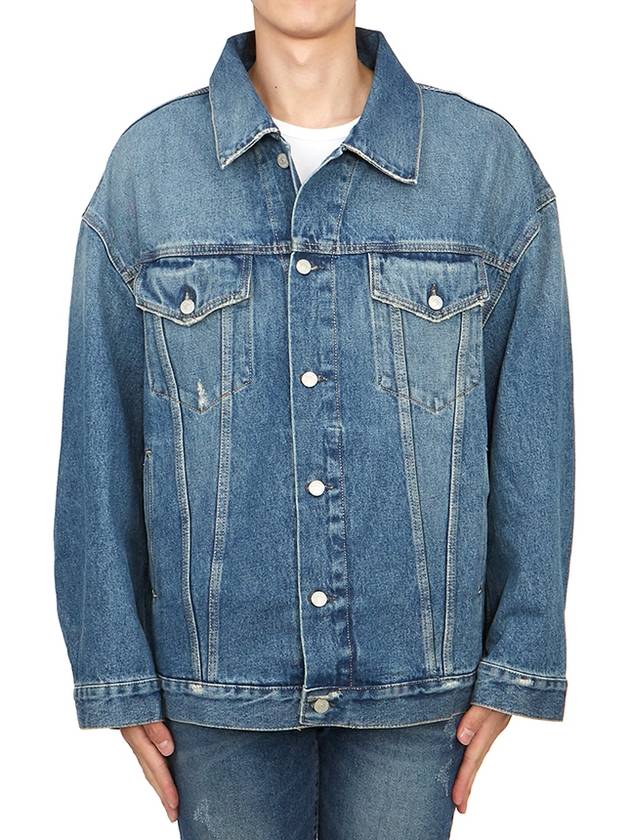 Oversized Denim Jacket Mid Blue - ACNE STUDIOS - BALAAN 3