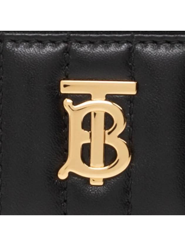 Quilted Leather Lola Card Case Black Light Gold - BURBERRY - BALAAN 5