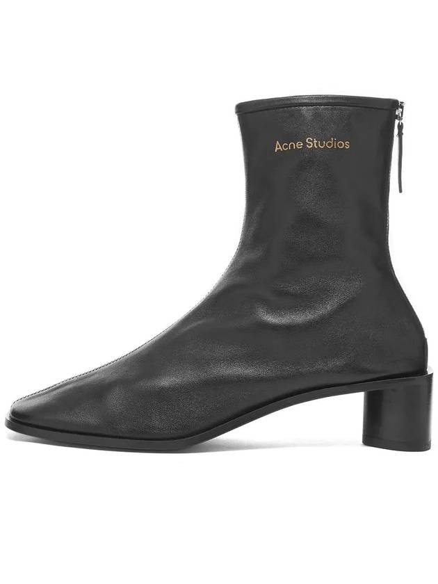 Studios Women's Leather Branded Middle Boots Black - ACNE STUDIOS - BALAAN.