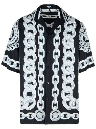 Versace 'Chains' Black Silk Shirt - VERSACE - BALAAN 1