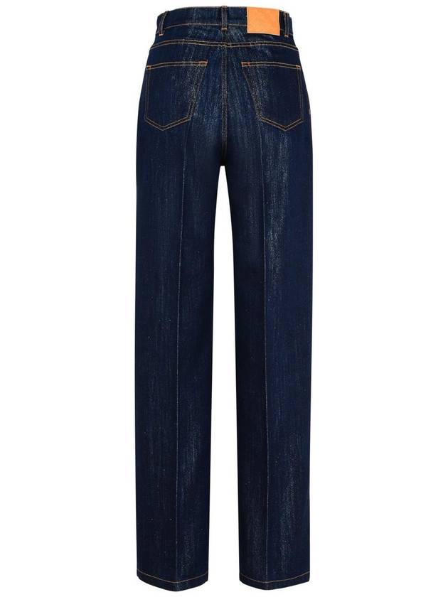 Casablanca 'Lurex' Blue Cotton Blend Jeans - CASABLANCA - BALAAN 3