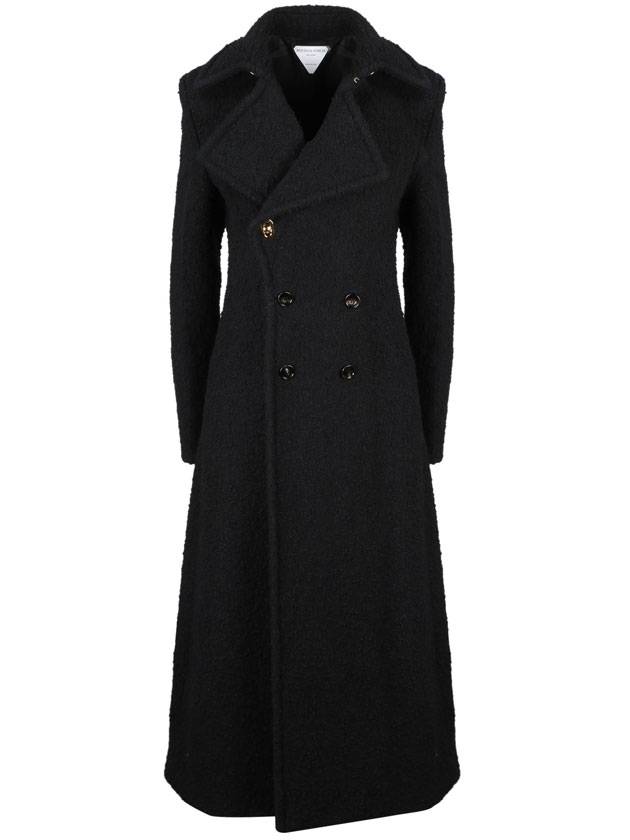 Breasted Double Coat Black - BOTTEGA VENETA - BALAAN 1