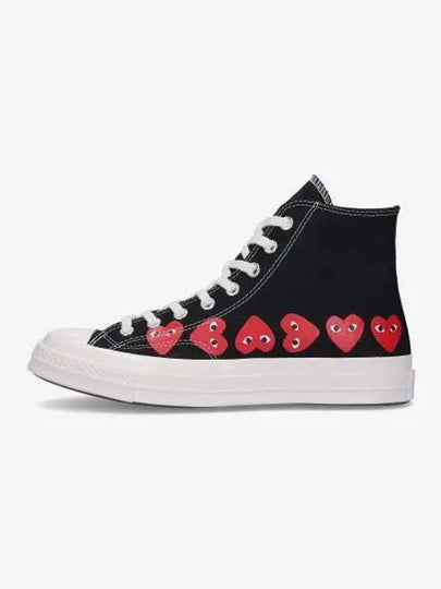 COMME DES GARCONS PLAY CONVERSE Chuck 70 Multi Heart High Top Sneakers Black P1K1271 - COMME DES GARCONS PLAY - BALAAN 1