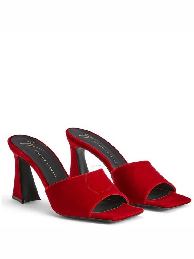 Giuseppe Zanotti Red Solhene Velvet-Effect Mules, Brand Size 37 ( US Size 7 ) - GIUSEPPE ZANOTTI - BALAAN 2