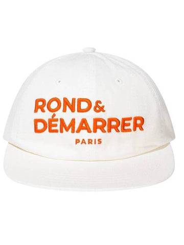 Bold Logo Washed 6 Panel Ball Cap White - ROND&DEMARRER - BALAAN 1