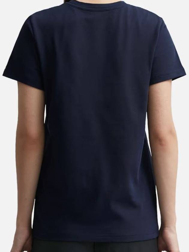 Denise Embroidered Short Sleeve T-shirt Navy - A.P.C. - BALAAN 7