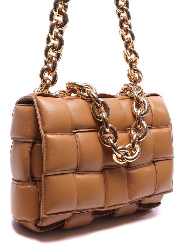 Cassette Lambskin Shoulder Bag Caramel - BOTTEGA VENETA - BALAAN 4