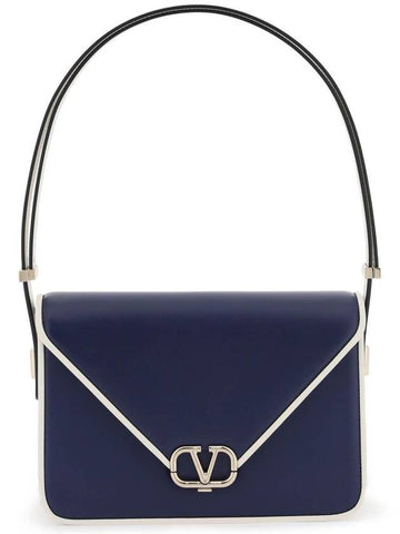 V logo shoulder bag navy - VALENTINO - BALAAN 1