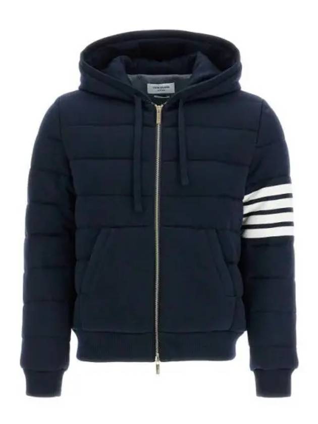 Hooded Virgin Wool Padded Navy - THOM BROWNE - BALAAN 2