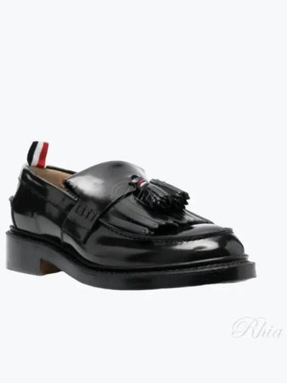 Tassel Trimmed Patent Calf Leather Loafers Black - THOM BROWNE - BALAAN 2