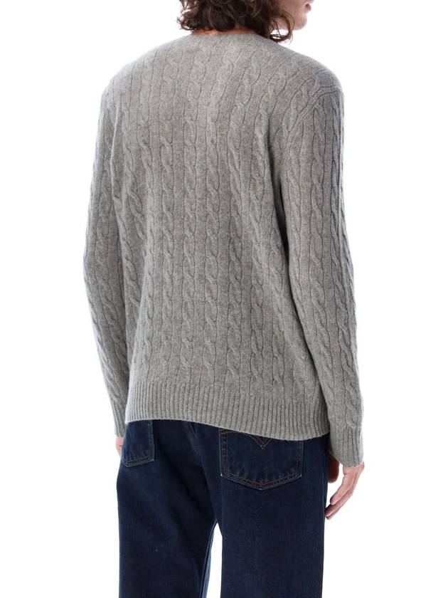 Embroid Logo Cable Knit Top Grey - POLO RALPH LAUREN - BALAAN 3