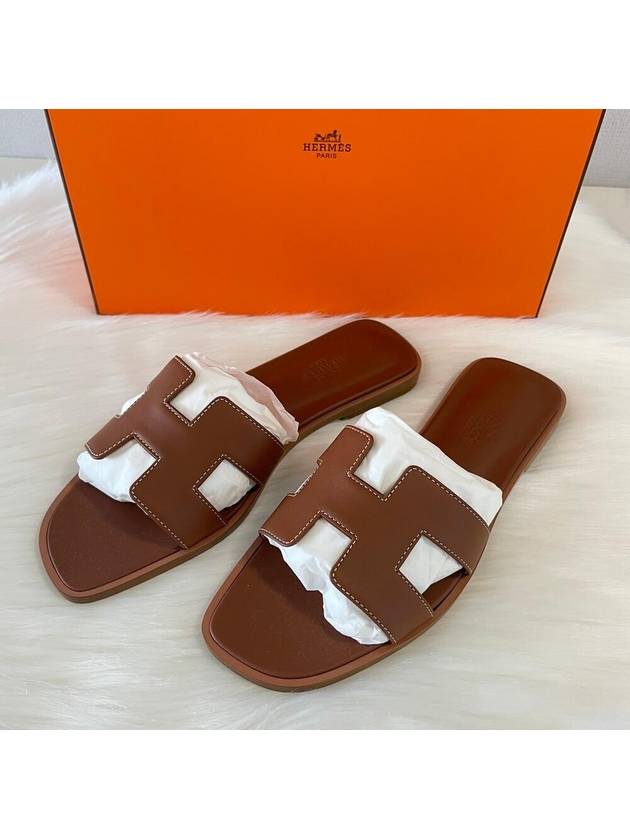 Oran Gold Sandals Slippers - HERMES - BALAAN 1