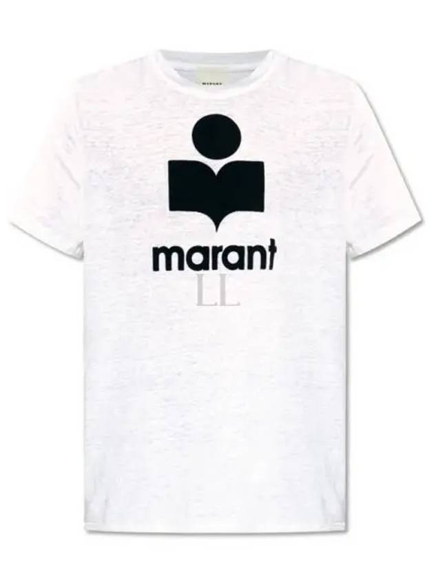 Karman Logo Print Linen Short Sleeve T-Shirt White - ISABEL MARANT - BALAAN 2