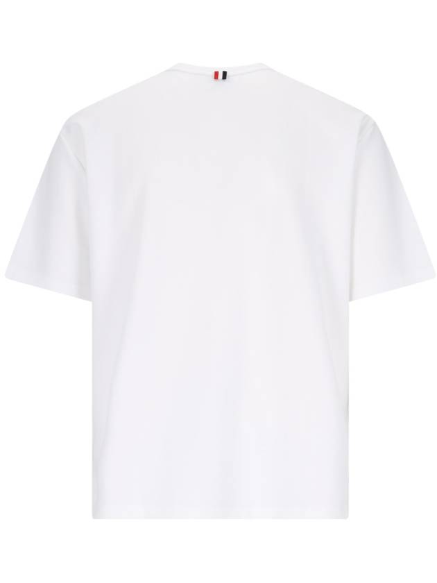 Cotton Oversized Pocket Short Sleeve T-Shirt White - THOM BROWNE - BALAAN 3