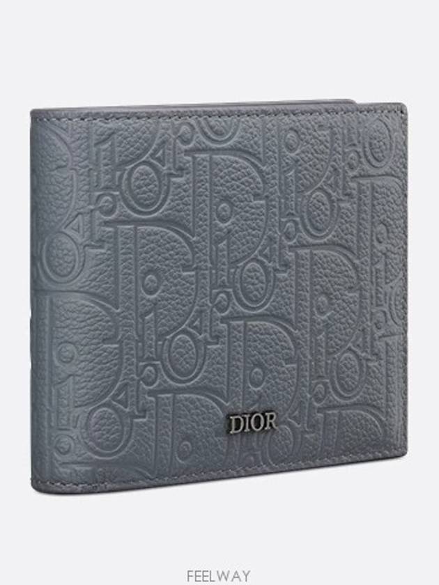 Half Wallet Deep Gray Dior Gravity Leather - DIOR - BALAAN 3