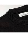 Wappen Patch Crew Neck Wool Knit Top Black - STONE ISLAND - BALAAN 5