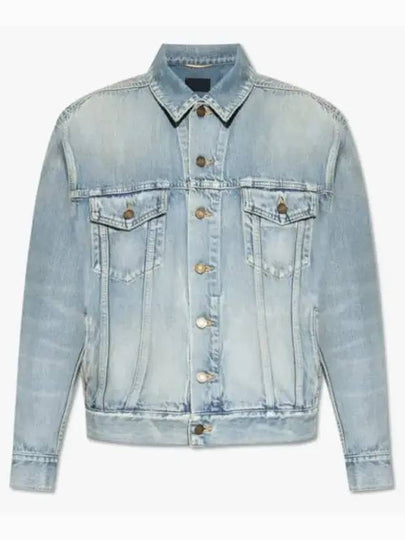 Oversized Fit Denim Jacket Sky Blue - SAINT LAURENT - BALAAN 2