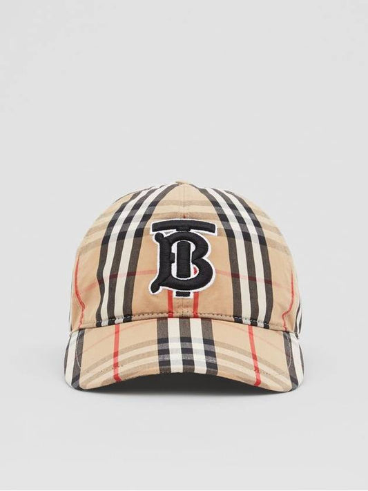 TB Monogram Stripe Cotton Ball Cap Beige - BURBERRY - BALAAN 2