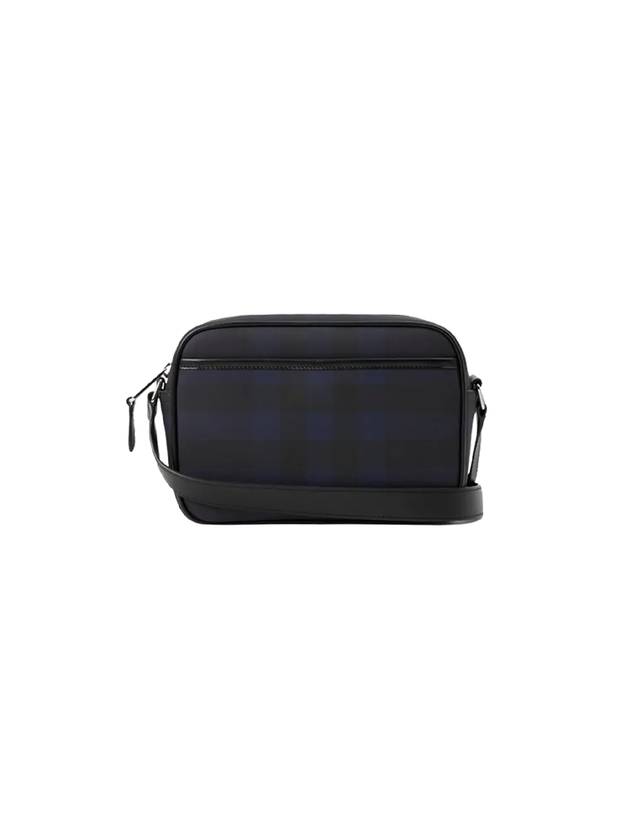 Logo Plaque Paddy Check Pattern Messenger Bag Navy - BURBERRY - BALAAN 3