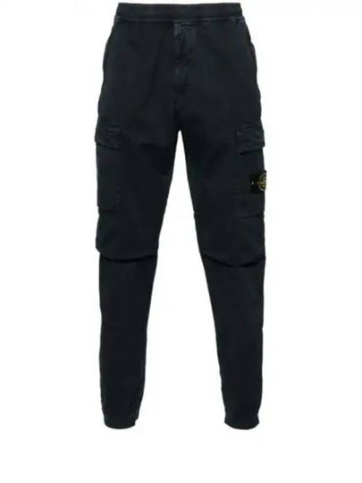 Stretch Cotton Cargo Straight Pants Navy - STONE ISLAND - BALAAN 2