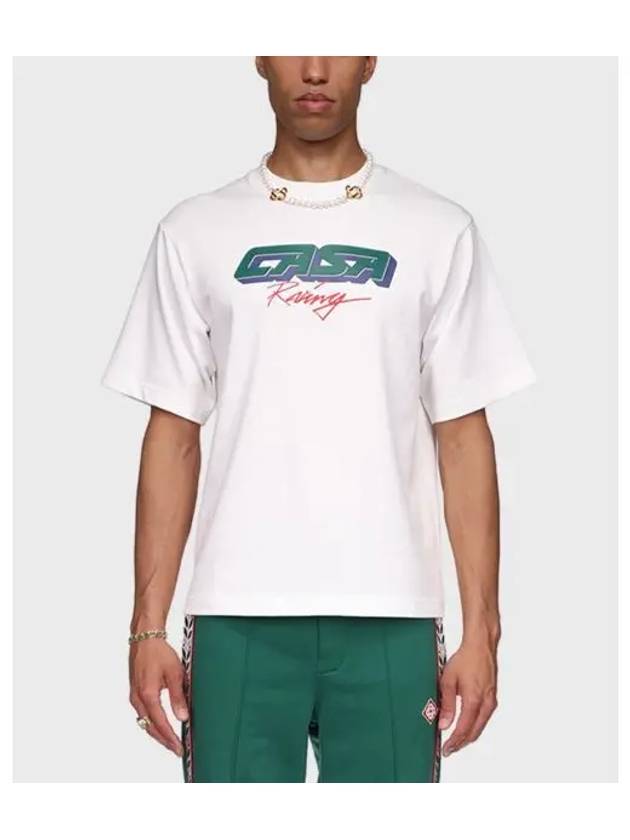 M Casa Racing 3D Print T Shirt White PRINTED OVERSIZED - CASABLANCA - BALAAN 1