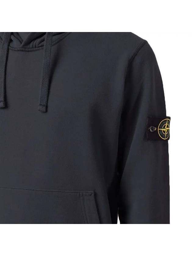 Wappen Patch Brushed Cotton Fleece Hoodie Dark Blue - STONE ISLAND - BALAAN 5