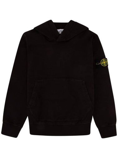 Compass Logo Patch Hoodie Top Black - STONE ISLAND - BALAAN 1