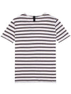 Striped linen blend short sleeve t-shirt STEE155 - IKALOOOK - BALAAN 2