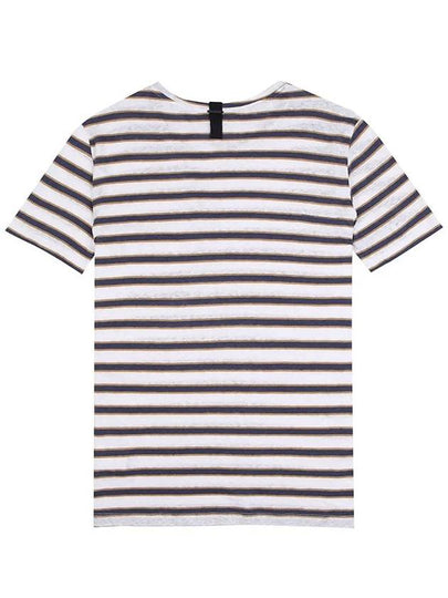 Striped linen blend short sleeve t-shirt STEE155 - IKALOOOK - BALAAN 2