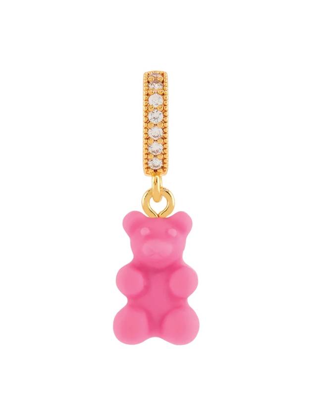 Nostalgia Bear Pave Connector Pendant Gold Pink - CRYSTAL HAZE - BALAAN 1