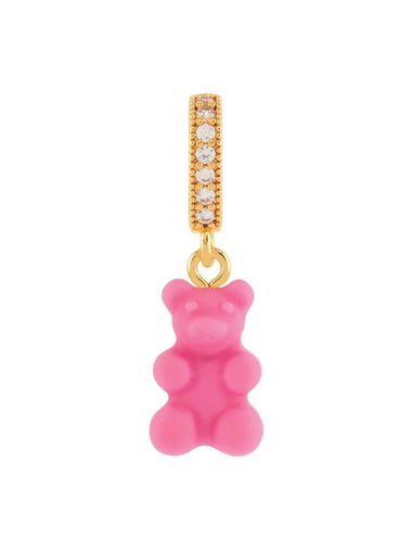 Nostalgia Bear Pave Connector Pendant Gold Pink - CRYSTAL HAZE - BALAAN 1