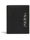 Logo-Stitch Leather Card Wallet Black - MARNI - BALAAN 2