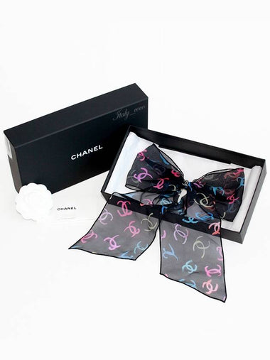 Ribbon Shape Barrette Silk Organza Black Multicolor Hairpin AAA095 B16358 NX208 - CHANEL - BALAAN 1