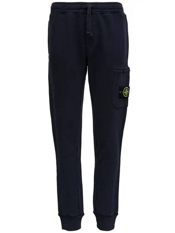 Waffen Patch Brushed Jogger Pants Navy - STONE ISLAND - BALAAN.