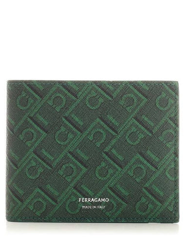 Monogram Half Wallet Verde - SALVATORE FERRAGAMO - BALAAN 1