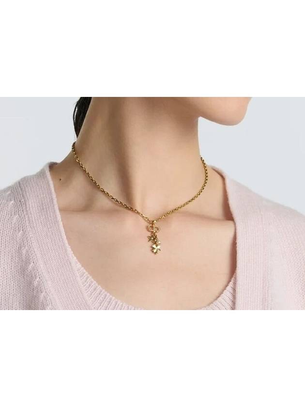 Petit CD Lucky Charms Necklace Gold Finish Metal - DIOR - BALAAN 3