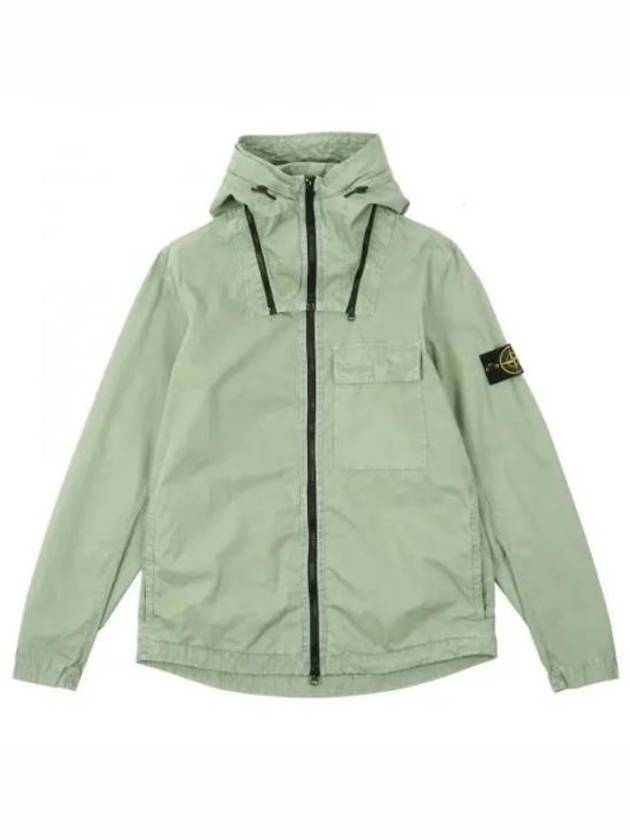 Men's Brushed Cotton Canvas Hooded Jacket Green - STONE ISLAND - BALAAN 2