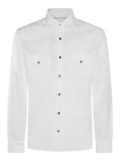 Cotton Long Sleeve Shirt White - BRUNELLO CUCINELLI - BALAAN 2