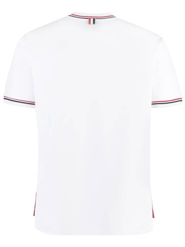 RWB Trimmed Cotton Short Sleeve T-Shirt White - THOM BROWNE - BALAAN 3