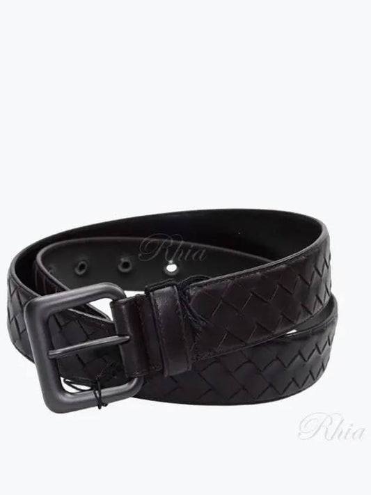 Intrecciato Leather Belt Black - BOTTEGA VENETA - BALAAN 2