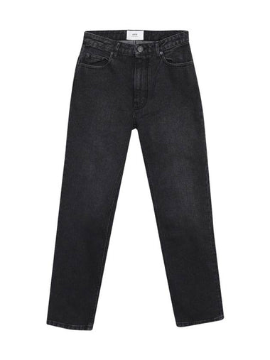 Denim Straight Jeans Black - AMI - BALAAN 1