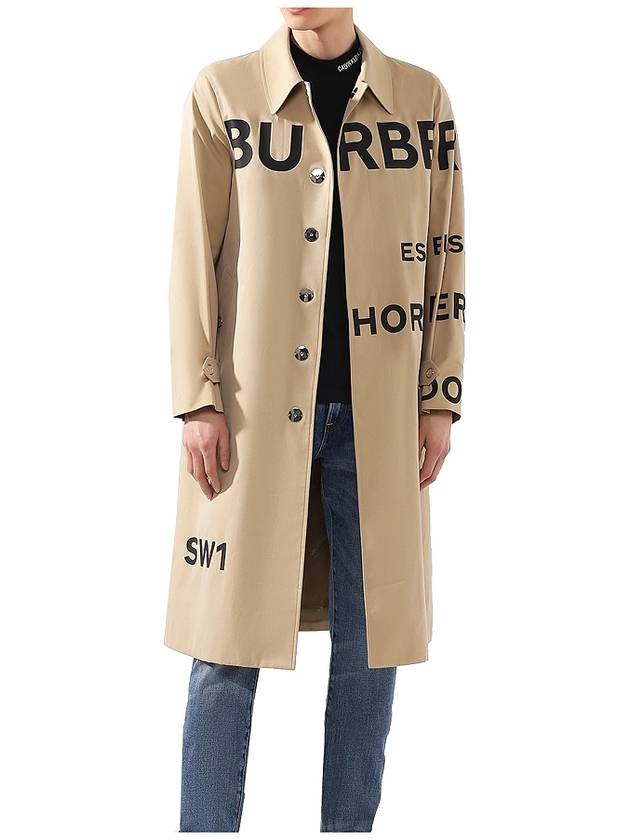 Print Cotton Trench Coat Beige - BURBERRY - BALAAN 3