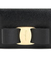 Vara Bow Gloss Flap Half Wallet Black - SALVATORE FERRAGAMO - BALAAN 9